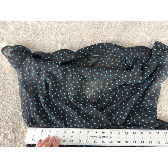 Lane Bryant Plus Sz 18 Polka Dot Whimsigoth Witchy Midi Wrap Dress Semi Sheer - Picture 5 of 9